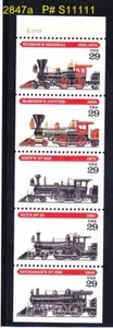 US 2847a MNH 1994 American Steam Locomotives 29¢ Booklet Pane of 5 Plt# S11111 - Picture 1 of 1