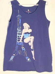 Marilyn Monroe Printed Mini Dress Junior Sleeveless Nave Blue Size XL - Picture 1 of 4