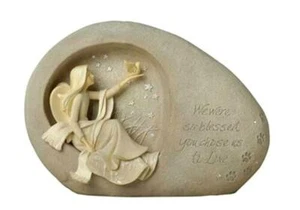 ENESCO FOUNDATIONS PET MEMORIAL STONE RESIN PLAQUE with ANGEL FIGURINE 4036731 - Picture 1 of 2