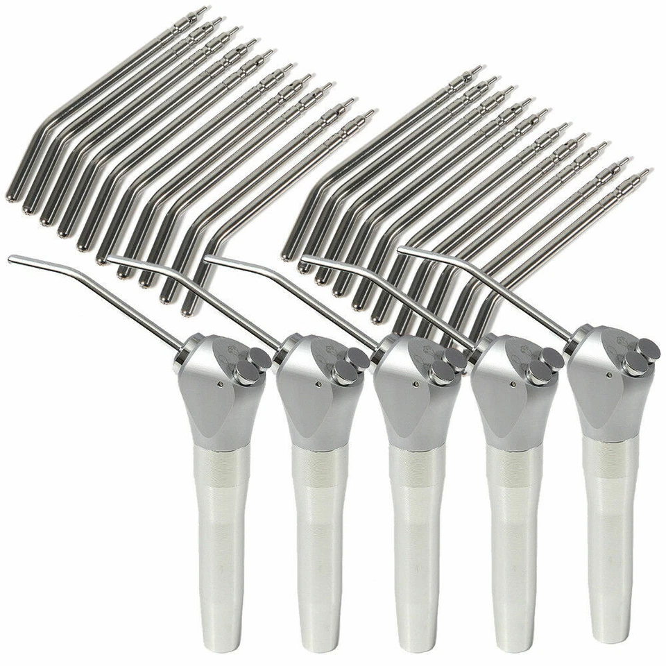 5pcs Dental 3-in-1 Air Water Syringe Triple Way Spray With 10 Nozzles Tips UK
