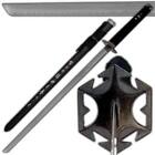 Épée de ninja samouraï japonais katana lame droite en acier carbone pleine pince