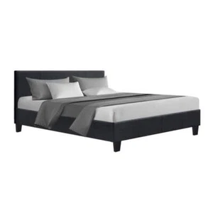 Artiss Neo Bed Frame Fabric - Charcoal Queen - Picture 1 of 8