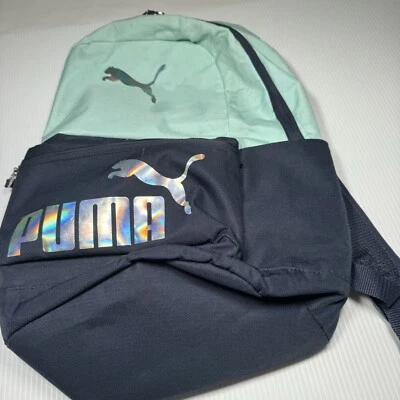 Mochila acolchada cómoda Puma Activation Aqua Navy 18" usada necesita ser limpiada Foto 1 de 4
