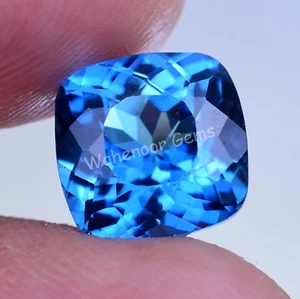 Natural Blue Zircon 4.50 Ct Cushion Stunning Certified Cambodian Gemstone - Picture 1 of 7