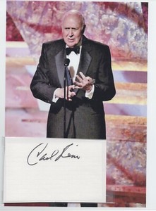 Carl Reiner Autographed 3 x 5 Card and Unsigned Photo Dick Van Dyke Show Actor