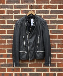 AllSaints Herren REIMER Leder Biker Jacke SMALL Bomber Schwarz Rock All Saints  - Bild 1 von 11