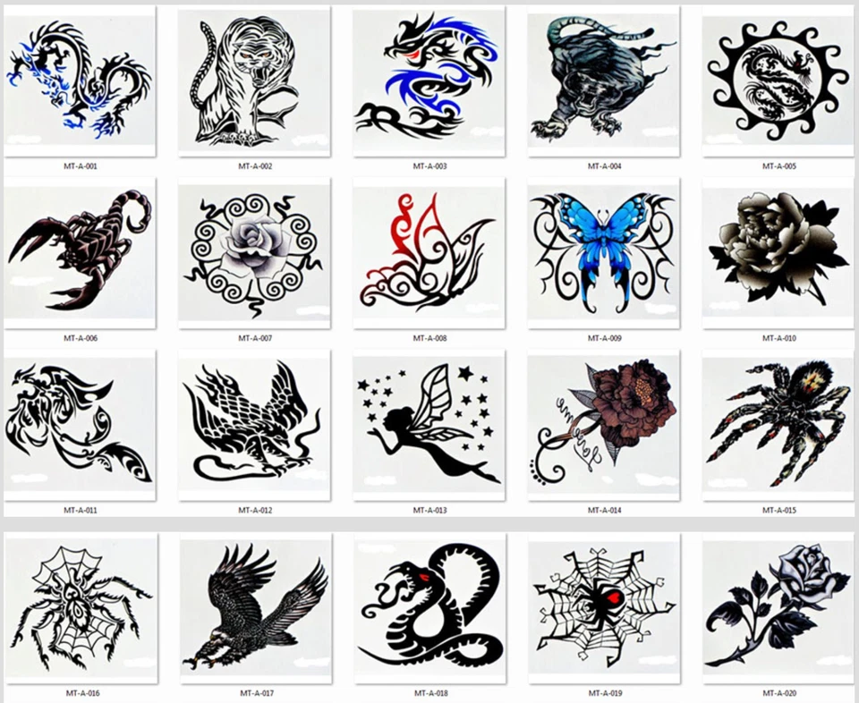 20x Diawell Disposable Tattoo Tattoos Temporary Stickers Many Designs A