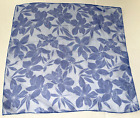 Polyester Scarf Square Floral Two Tone Blue 19" X 19.5" Made in Korea #99947