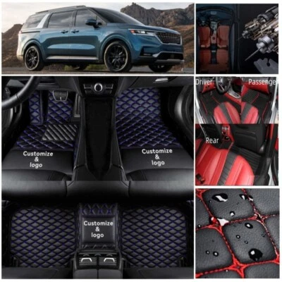 Alfombrillas de coche para Kia Carnival Sedona 2002-2025 alfombrillas de lujo impermeables Foto 1 de 4