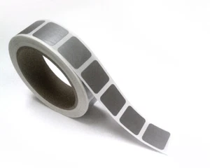 1" x 1" Silver Square Scratch off Label Stickers, Roll of 1000 labels - Imagen 1 de 5