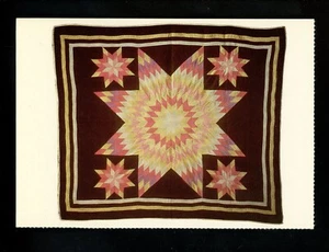 Quilt / Quilting chrome postcard Amish Midwestern Star of Bethlehem c. 1921 - Picture 1 of 2