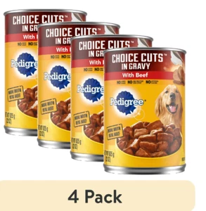 (4 pack) Pedigree Choice Cuts In Gravy With Beef Adult Canned Soft Wet Dog Food, - Picture 1 of 10