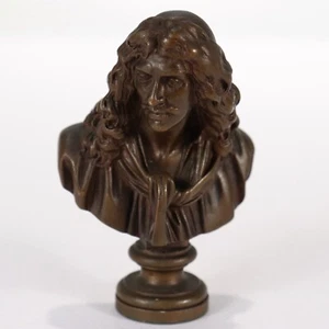 Antique Miniature Barbedienne Bronze Bust of Molière After Houdon - Picture 1 of 11