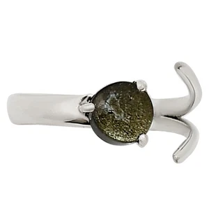 Verstellbar - Natur Silber Obsidian 925 Sterling Silber Ring Gr.6 Schmuck R-1176 - Bild 1 von 5