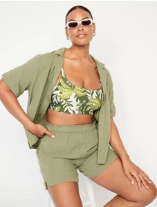 Old Navy Women’s Scoop-Neck Bikini Swim Top Size Medium Tropical Print NEW TAGS - Picture 1 of 24