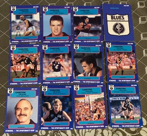 1990 SCANLENS STIMOROL 12 CARD CARLTON BLUES TEAM SET - Jesaulenko, Silvagni - Picture 1 of 1