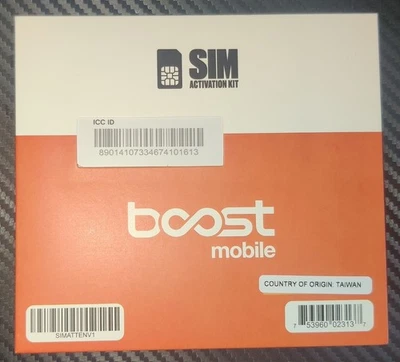Boost Mobile SIM Card Activation Kit - New Sealed - Image 1 of 2