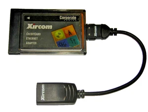 Xircom PCMCIA CreditCard Ethernet LAN PC Card Corporate CE-10A with Dongle Cable - Picture 1 of 1