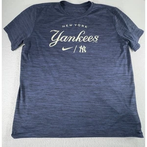 Nike New York Yankees Tee Shirt Mens XL Blue Heather Navy Graphic Athletic - Picture 1 of 4