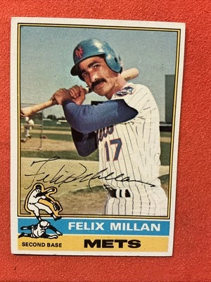 1976 Topps 🔥Felix Milan 🔥 #245 Card New York Mets Autographed 🔥🔥🔥🔥🔥🔥 - Image 1 of 2