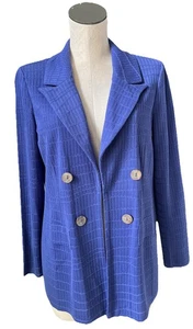 Misook Damen kleine blaue Strickjacke Pullover Jacke Midi Länge Y - Bild 1 von 6