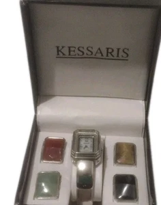 KESSARIS Silver Tone bangle/Cuff style Ladies hidden face watch/Wristwatch  - Picture 1 of 2
