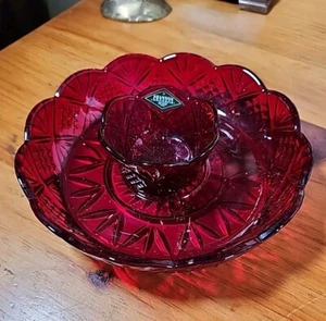 Godinger Dublin Red Shannon Kristall Chip und Dip Servierschalen 2er Set. X1 - Bild 1 von 7