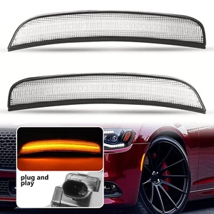 Clear LED Front Bumper Reflector Side Marker Lights For Chrysler 300 2015-2023 - Bild 1 von 18