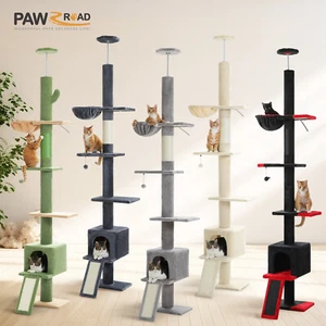 PAWZ Road Cat Tree Tower Scratching Post Ceiling High Cat Scratcher Condo Beds - Picture 1 of 47