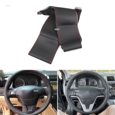 Hand Sew splic Leather Steering Wheel Cover Trim For Honda CR-V CRV 2009 2010 11 - image 1 of 4