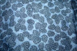 BLUE PINECONES ON BLUE BY BEBBIE MUMM - 100% COTTON FABRIC - Picture 1 of 3