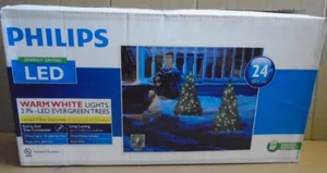 PHILLIPS WARM WHITE LIGHTS 2 pk-LED EVERGREEN TREES 24 in Tall - Picture 1 of 15