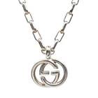 Gucci Ag925 Silver 925 Interlocking G Necklace 295710 J8400 8106 Gg Logo  _92750
