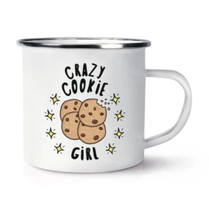 Crazy Cookie Girl Stars Enamel Mug Cup Joke Daughter Kids Treat Food Best Funny - Picture 1 of 1