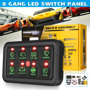 8 Gang Switch Panel LED Light Bar Relay Circuit Control Box For Car Boat Marine - Picture 1 of 16