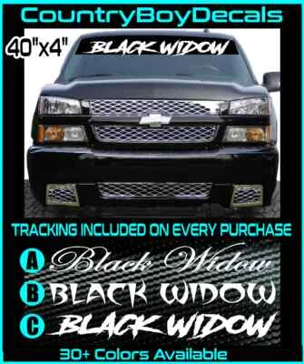 BLACK WIDOW 42" Vinyl Decal Sticker Spider Turbo Boost Diesel Truck JDM Car Race - Image 1 of 3