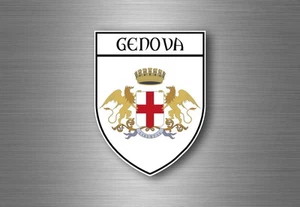 Sticker decal souvenir car coat of arms shield city flag genoa italy - Picture 1 of 1