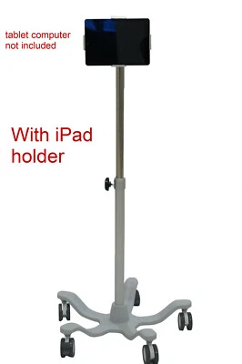 Deluxe Medical Grade Tablet / iPad/ iPad Pro, roll rolling stand /option basket - Image 1 of 4