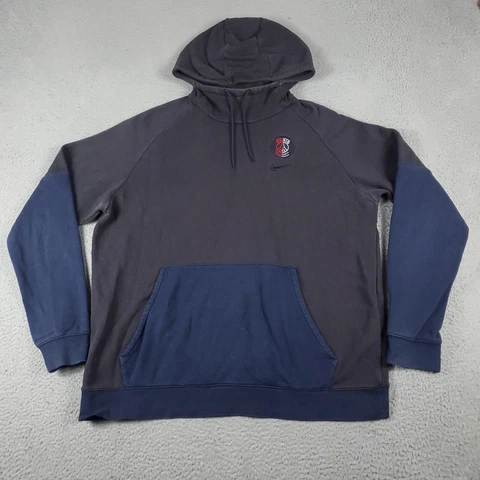 Vintage Nike Paris Saint Germain Sweater Mens XL Gray PSG Hoodie Sweatshirt Cover