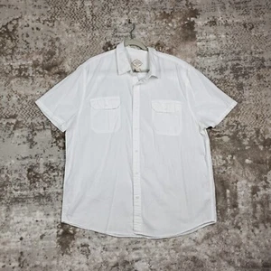 St John's Bay Men's XXL Short Sleeve Button Up Sheer Shirt Lightweight White - Picture 1 of 8