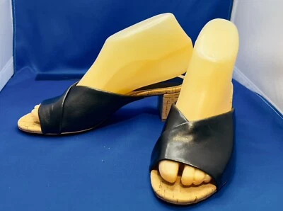 Diane von Furstenberg - Faleria Tacón de Corcho Cuero Mules 6M Foto 1 de 4