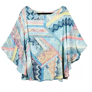 Chico's transparente Kimonoärmel Tunika Gr. L/XL Azteken Boho künstlerisch Küste fließend Cover - Bild 1 von 17