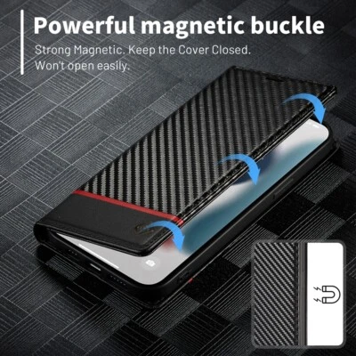 Leather Case For iPhone 17 16 15 14 13 12 11 Pro Max XS Phone Pouch Protective Cover - Image 1 of 4