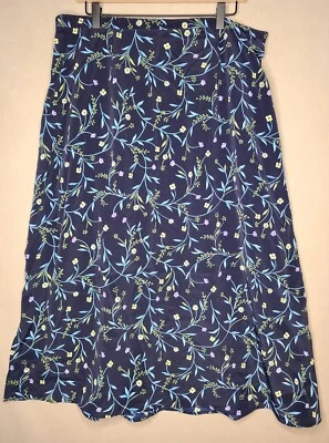 TR Bentley Falda Larga Talla 22 Azul Marino Elástica Floral Boho Gitana Retro De Colección Bohemia Foto 1 de 4