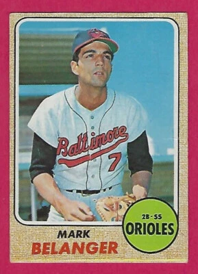 1968 Topps Mark Belanger # 118 Baltimore Orioles - surface crease - Image 1 of 2