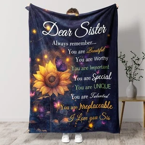 Sister Birthday Gifts Throw Blanket 60*50in Fleece Sister Gifts for Women - Picture 1 of 8