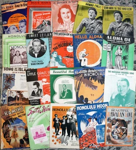Lot of 20 Hawaiian-Themed Sheet Music Songs for Piano Vocal Guitar 1920s-1940s - Picture 1 of 11