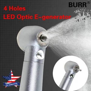 E-generator Dental LED Fiber Optic High Speed Handpiece 4Hole M4 hand piece UDM - Picture 1 of 14