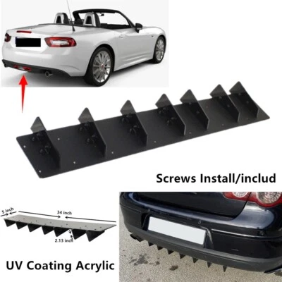 34x5" Universal Fit For FIAT 124 Spider Rear Bumper Lower Diffuser Shark Fin - Image 1 of 4