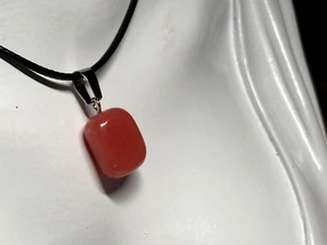 Pendant Carnelian Agate Stone Necklace Jewellery Leather Strap - Picture 1 of 7